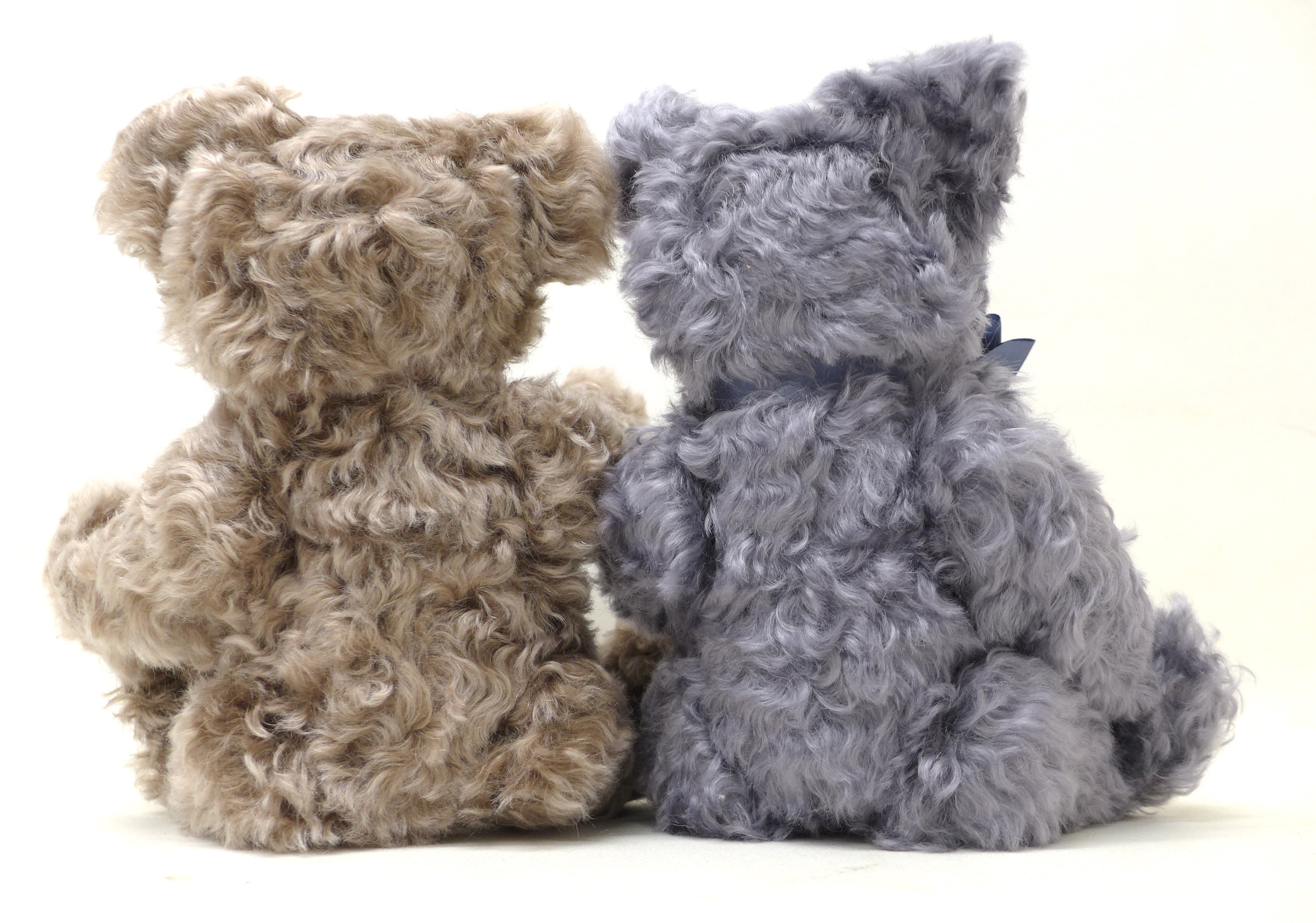 Pair of Steiff Festival Bears, Sandey is a grey/blue mohair, posable five jointed 5th festival bear, - Image 6 of 11