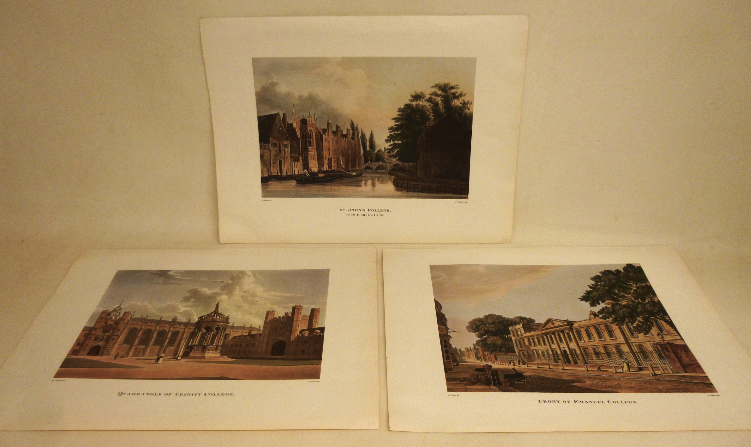 A large collection of 19th century engravings relating to the Cambridge colleges and city, including - Image 9 of 15