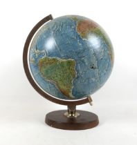 A Philip's terrestrial library desk 12 inch globe. Some wear but reasonably good.