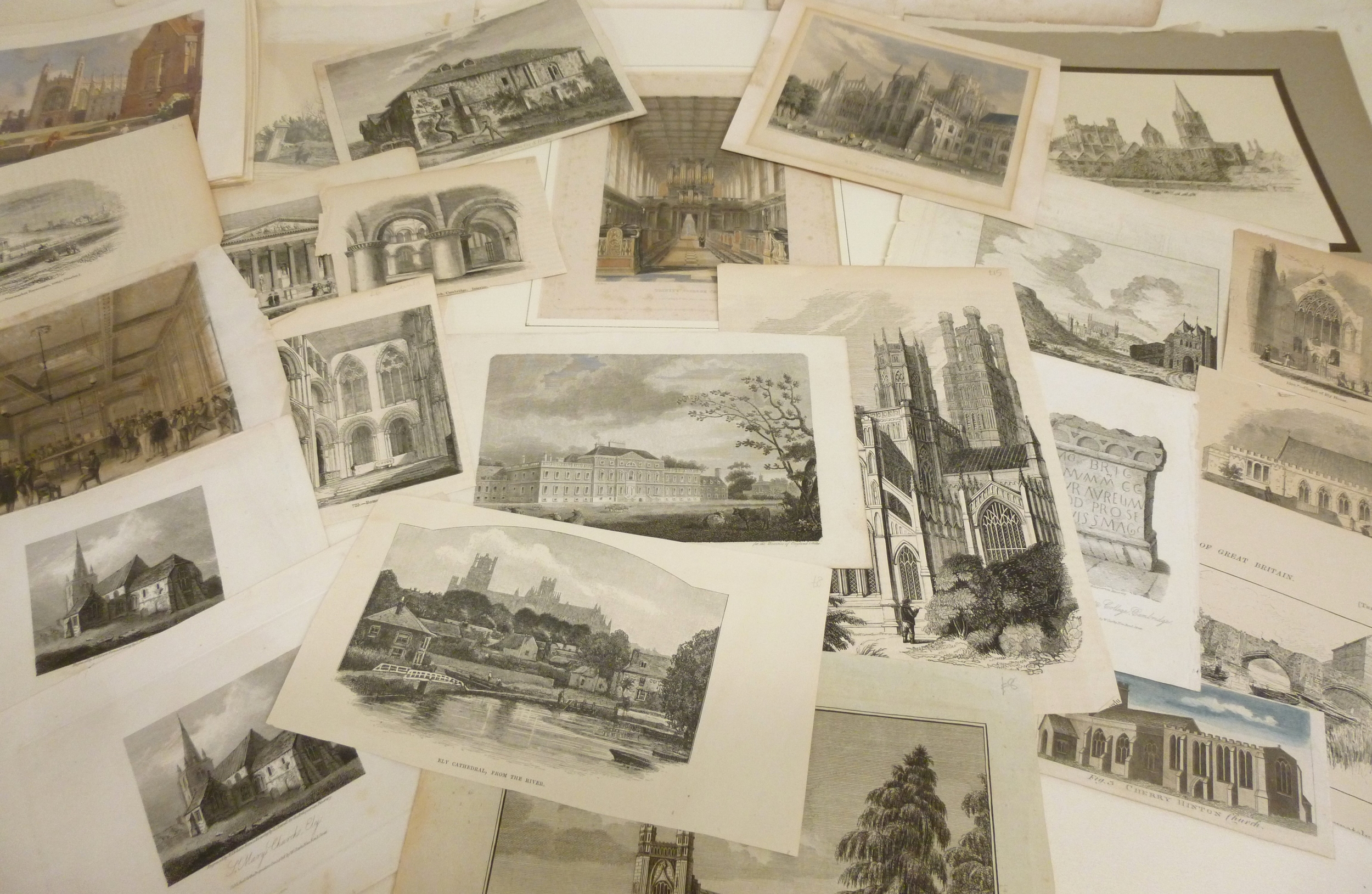 A large collection of 19th century engravings relating to the Cambridge colleges and city, including - Image 5 of 15