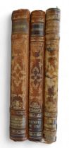 Lycée de Londres, three scholar prize tooled leather bindings, Louis Pergaud Histoires de Betes,