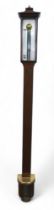 A mahogany library stick barometer with silvered dial signed William Duncan Aberdeen, with