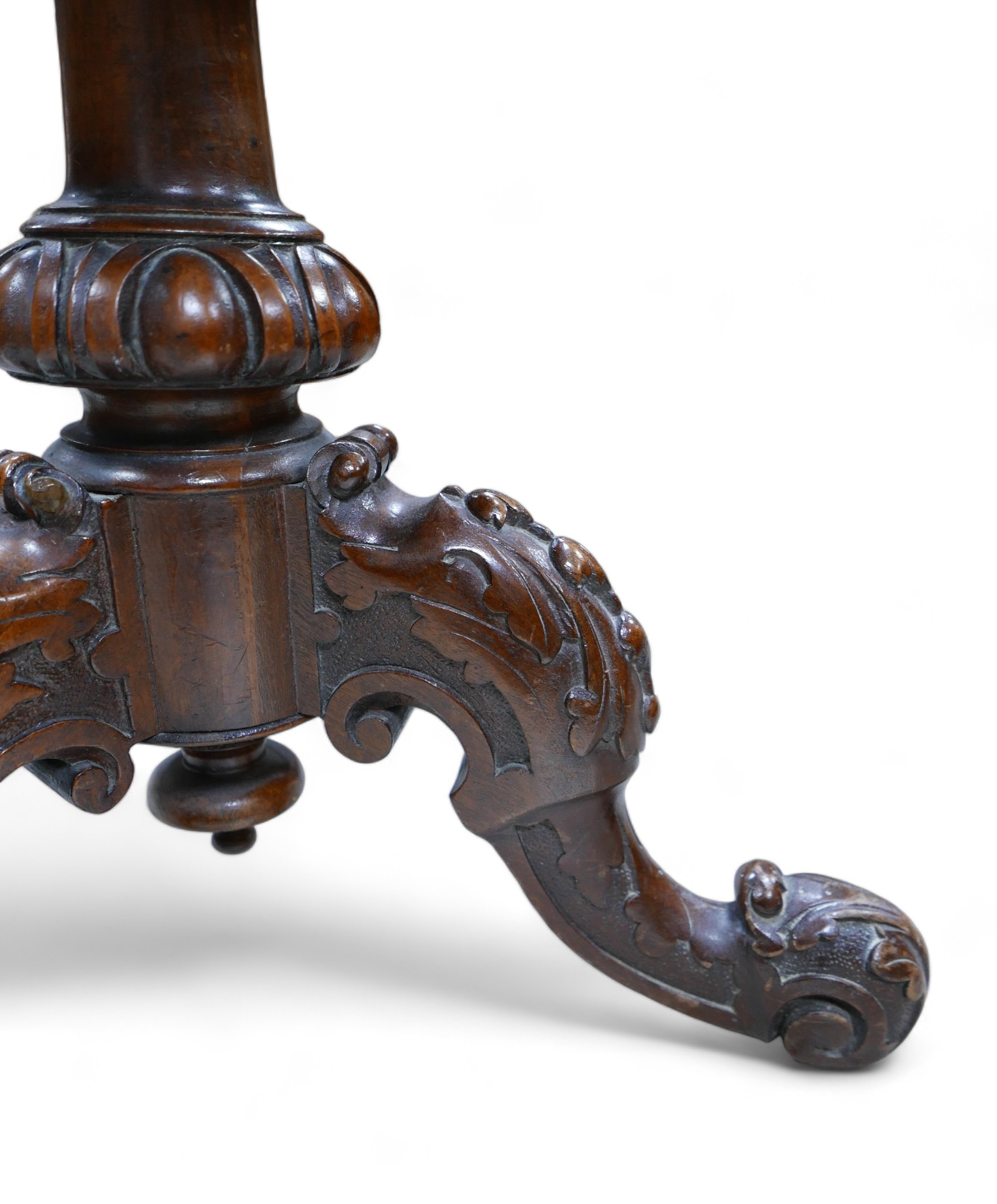 A Victorian carved walnut revolving piano music stool, 43cm by 43cm by 44cm. - Image 4 of 5