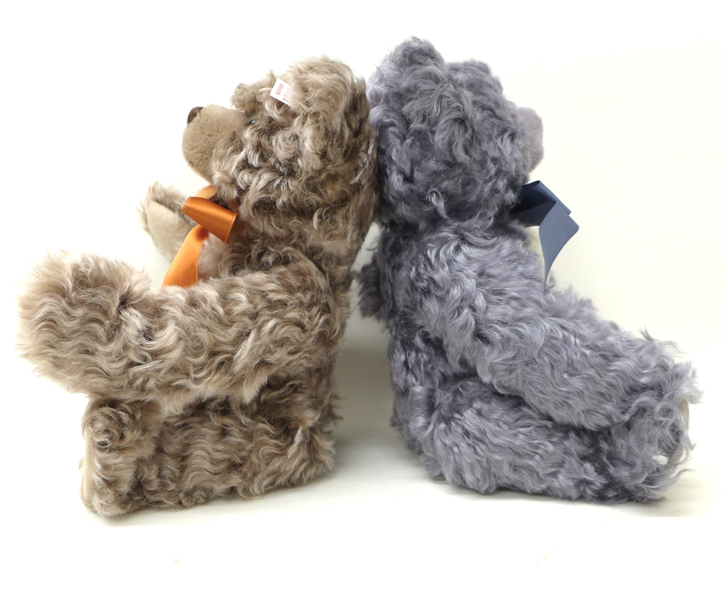 Pair of Steiff Festival Bears, Sandey is a grey/blue mohair, posable five jointed 5th festival bear, - Image 5 of 11