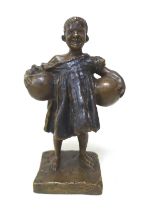 Giuseppe Renda (Italian, 1859-1939): 'Girl with the balls' (Totonna con le palle), a bronze