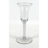 An 18th century air twist cordial glass 16cm In good condition.