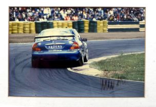 Will Hoy, British Touring Car Champion, signed photograph, 17 by 25cm, framed, 29 by 36cm.