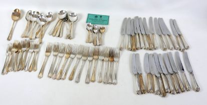 A collection of Arthur Price of silver plated cutlery, with twelve butter knives, twelve table