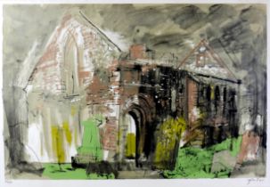 John Piper (British, 1903-1992): 'Whithorn Priory, 1975', limited edition signed screenprint in