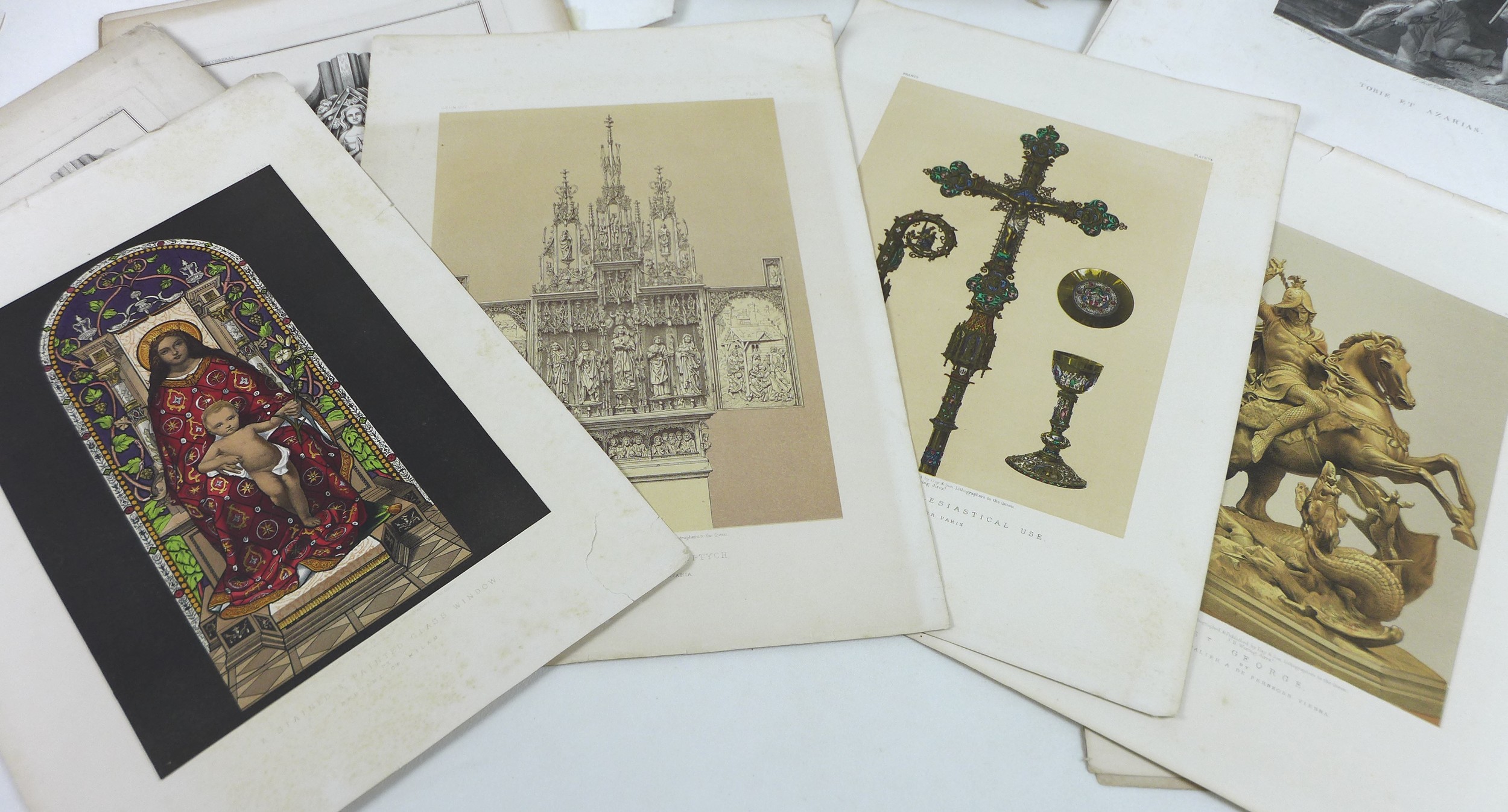 A collection of unframed prints, fifteen of York Cathedral - architectural studies, 30 by 36cm, - Image 3 of 16