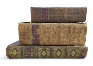 Three leather bindings, Mehodist Magazine 1821, Life of Our Saviour Jesus Christ, The Thesaurus