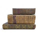 Three leather bindings, Mehodist Magazine 1821, Life of Our Saviour Jesus Christ, The Thesaurus