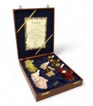 Steiff British Collectors Baby Bears 1994 - 1998 in presentation wooden box. Five 16cm bears with