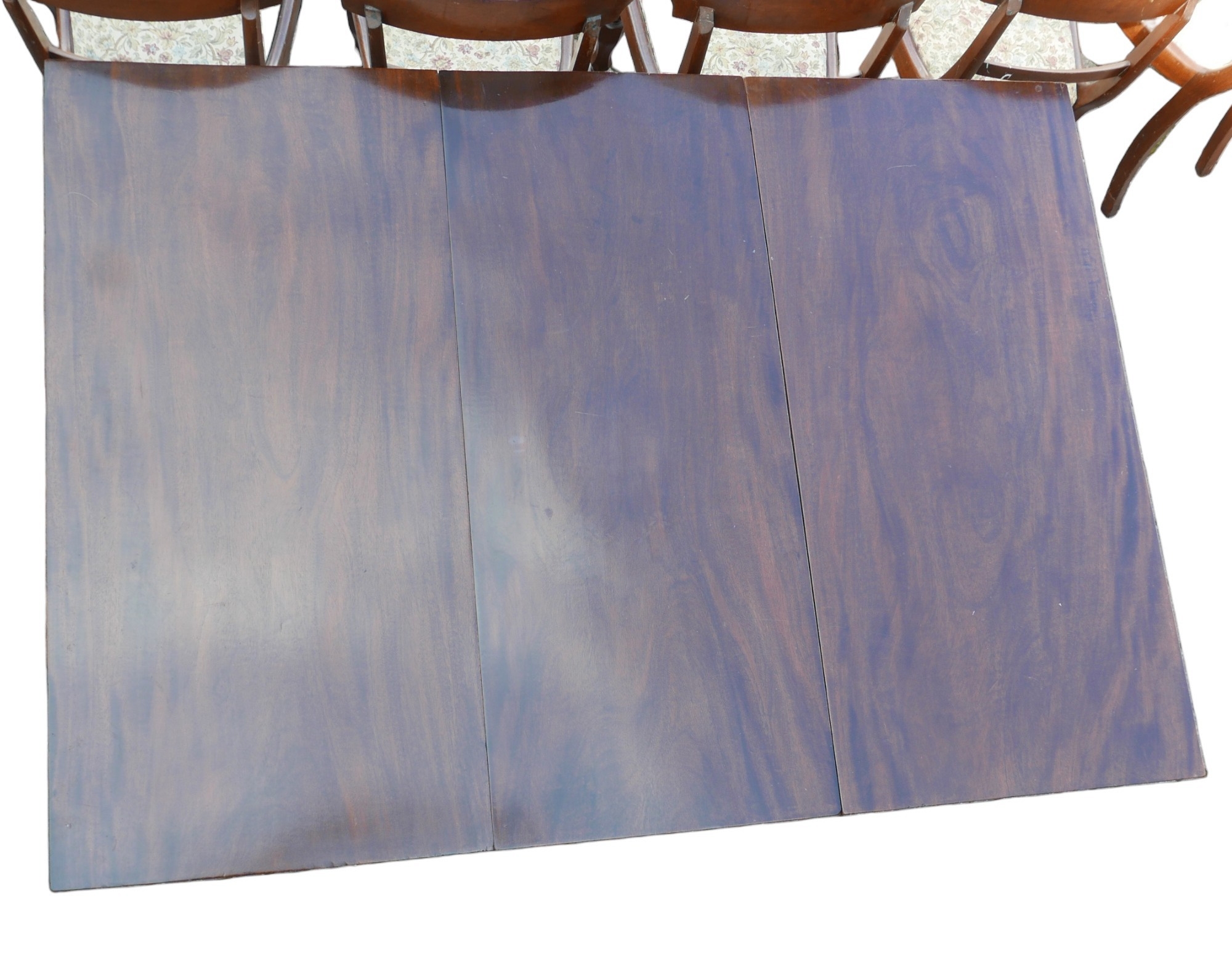 A 19th century mahogany drop leaf dining table, 121 by 54 (170 extended) by 71cm high, together with - Image 3 of 7