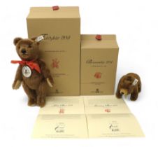 Two Steiff Club exclusive teddy bears, Teddy Bear 1950, a brown mohair, standing 35cm tall,