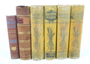 Six Victorian and later Badminton Library Sports and Pastimes volumes.