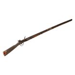 A flintlock musket in need of restoration, 135cm overall length, a/f.