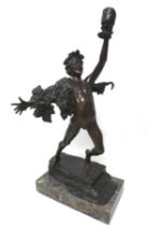 Giuseppe Renda (Italian, 1859-1939): 'Bacchus', a bronze sculpture, signed 'Renda' in the bronze,