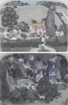 Graham Clarke (b 1941) two signed limited edition etchings Monday Farm and Evening Shadows 102/