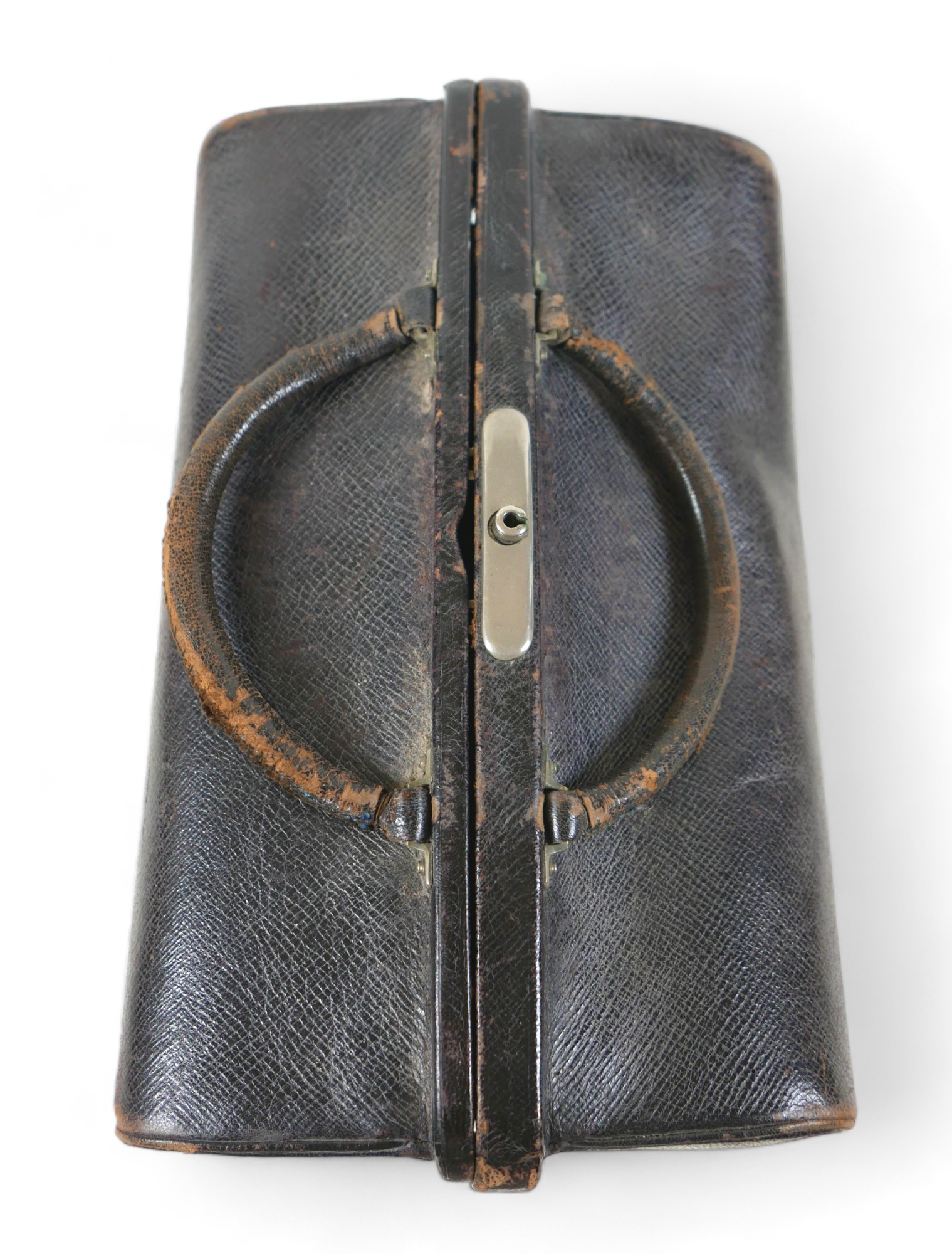 A late Victorian leather fitted travel case with a fitted interior housing bottles and brushes, with - Image 12 of 14