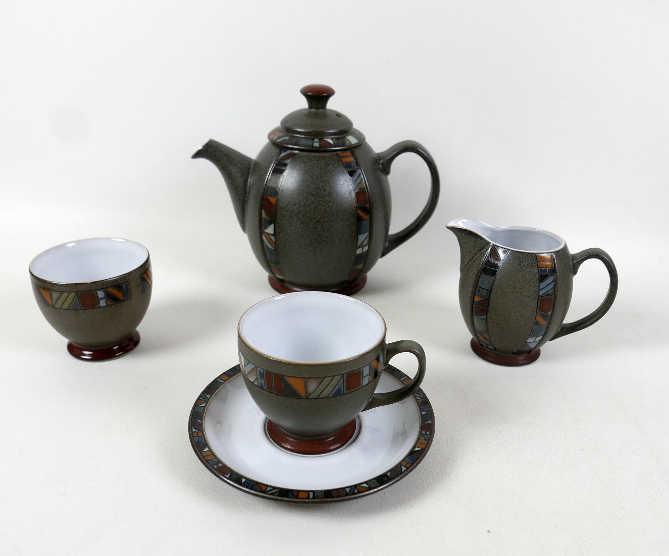 A Denby Marrakesh coffee/tea service forty two pieces. Some utensil marks but generally good. - Image 7 of 7