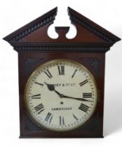 A good late Victorian mahogany library clock with a 12 inch painted dial signed MUNSEY & Co Ltd