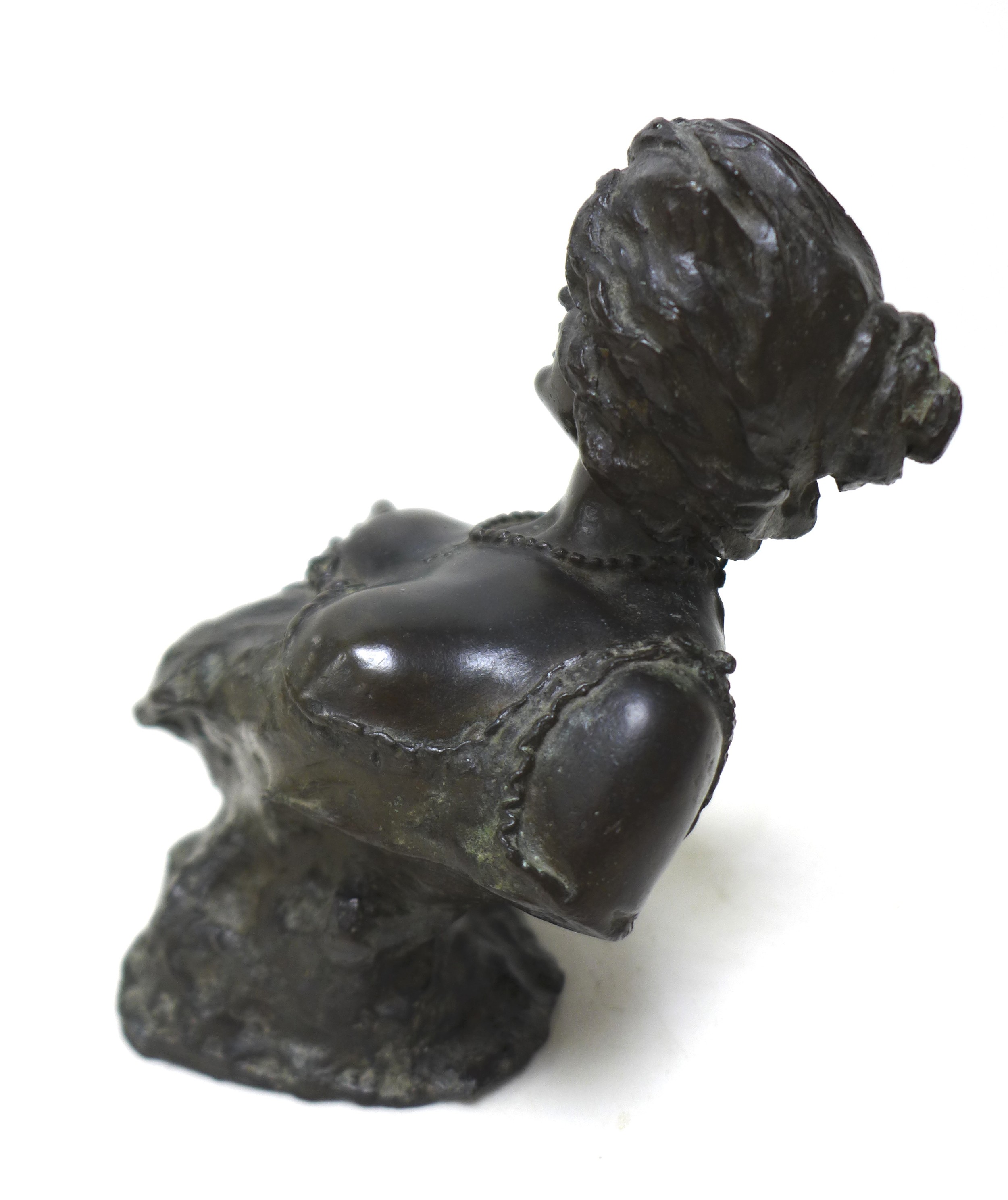 Giuseppe Renda (Italian, 1859-1939): 'Woman exposing her breast', a bronze sculpture, signed 'G - Image 5 of 11