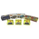 Two Matchbox 1-32 scale car kits, two Quick fit car kits, and four Maisto sports cars. All boxed (8)