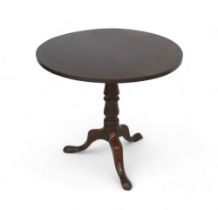 A Georgian mahogany tilt top side table on a tripod base, 78.5 by 78.5 by 76cm tall.