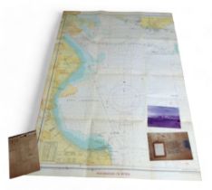 A Falklands war era Argentinian map and photographs, found in 1983 at the Sheep station near Ajax