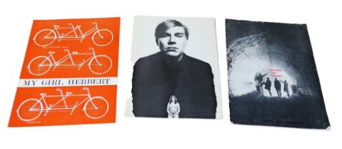 A collection circa 1958 and later theatrical programmes, including a programme for Andy Warhol's '