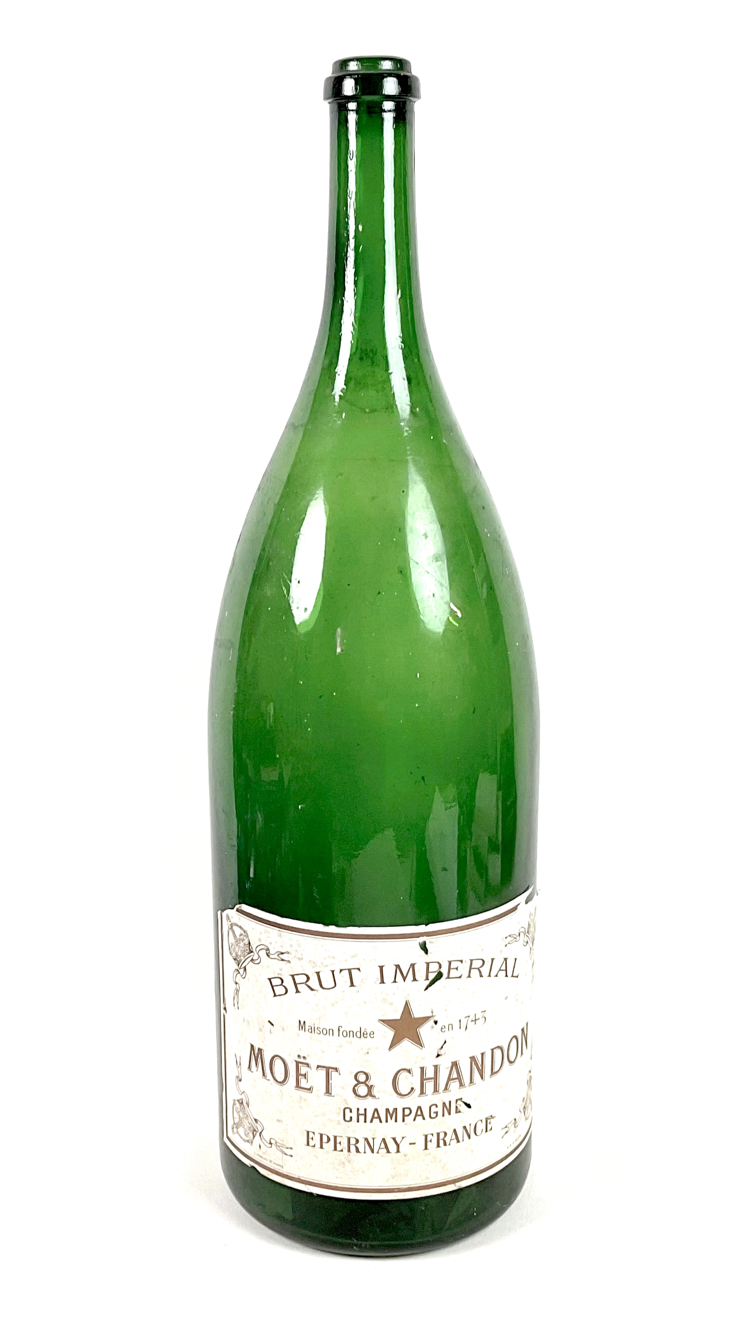 An empty Moet & Chandon Salmanazar or Jeroboam of Brut Imperial Champagne, circa 1960, 18.5 by 64.