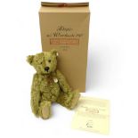 Steiff teddy bear with hot water bottle 1907, brass coloured mohair, posable five jointed bear