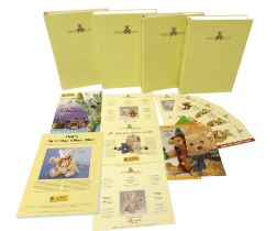 Four Steiff Club Collectors folders containing Steiff Club magazines, No.33 to No.40, No.42 to No.