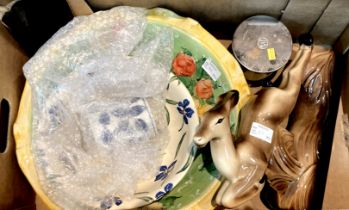 Assorted china bowls and other ceramics including leaping deer (q)