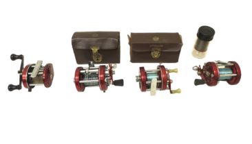 Four ABU Ambassadeur fishing reels, two no6000, one no 5000, and one no 2000, two with cases. (4)