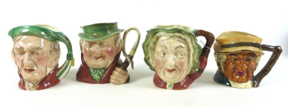 A group of four Beswick and Suvesco character jugs, modelled as Dickens' characters, tallest 18cm