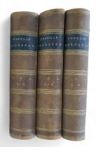 The Popular Educator, a complete encyclopedia, six volumes in three tooled leather bound editions.