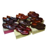 Eight pairs of gentleman's leather shoes, all size 8, including shoes by Barker, Tucker's, Church's,