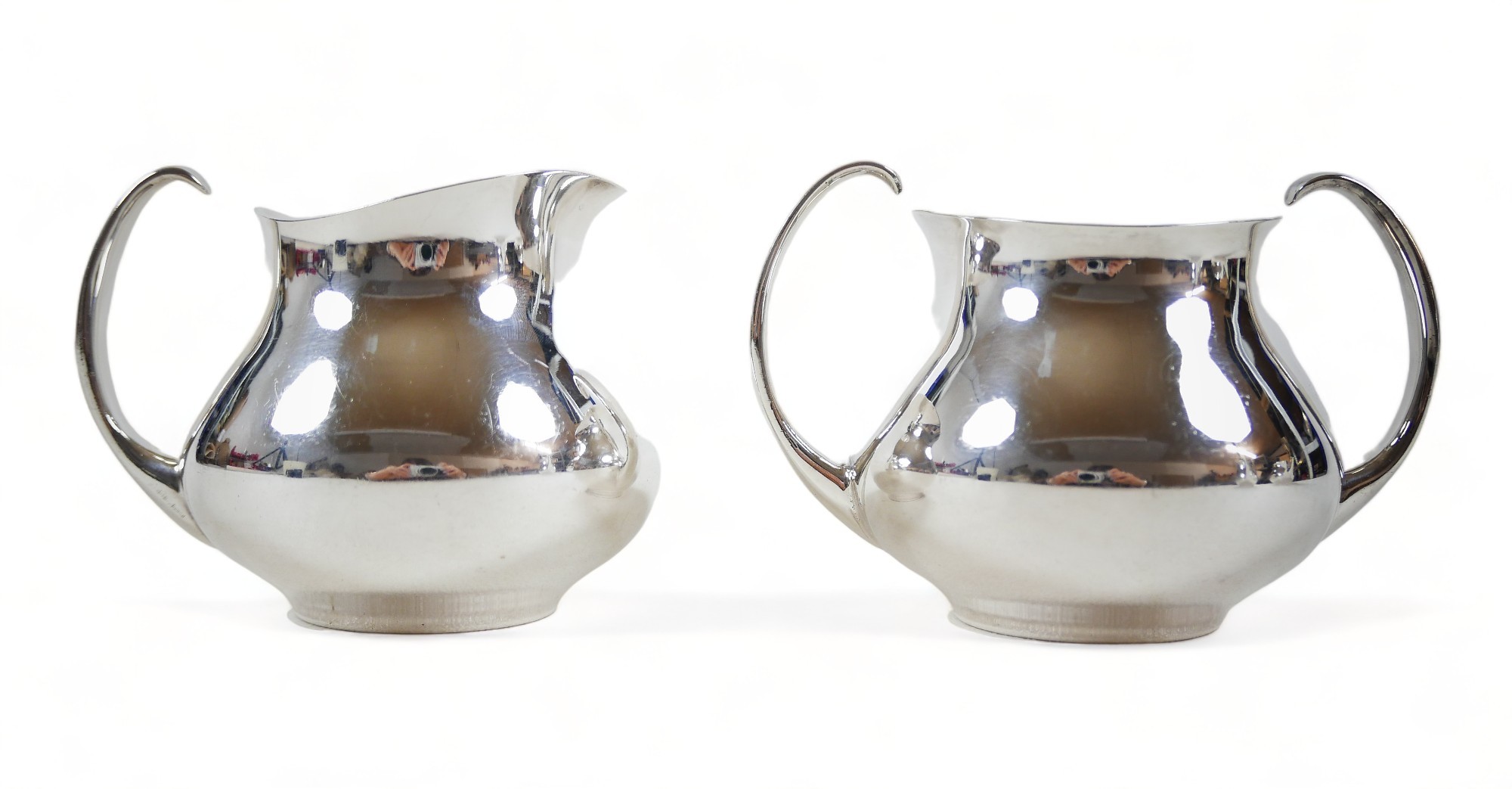 Eric Clements designed Mappin & Webb silver plated tea set, comprising a tea pot, 15cm high, - Image 6 of 9