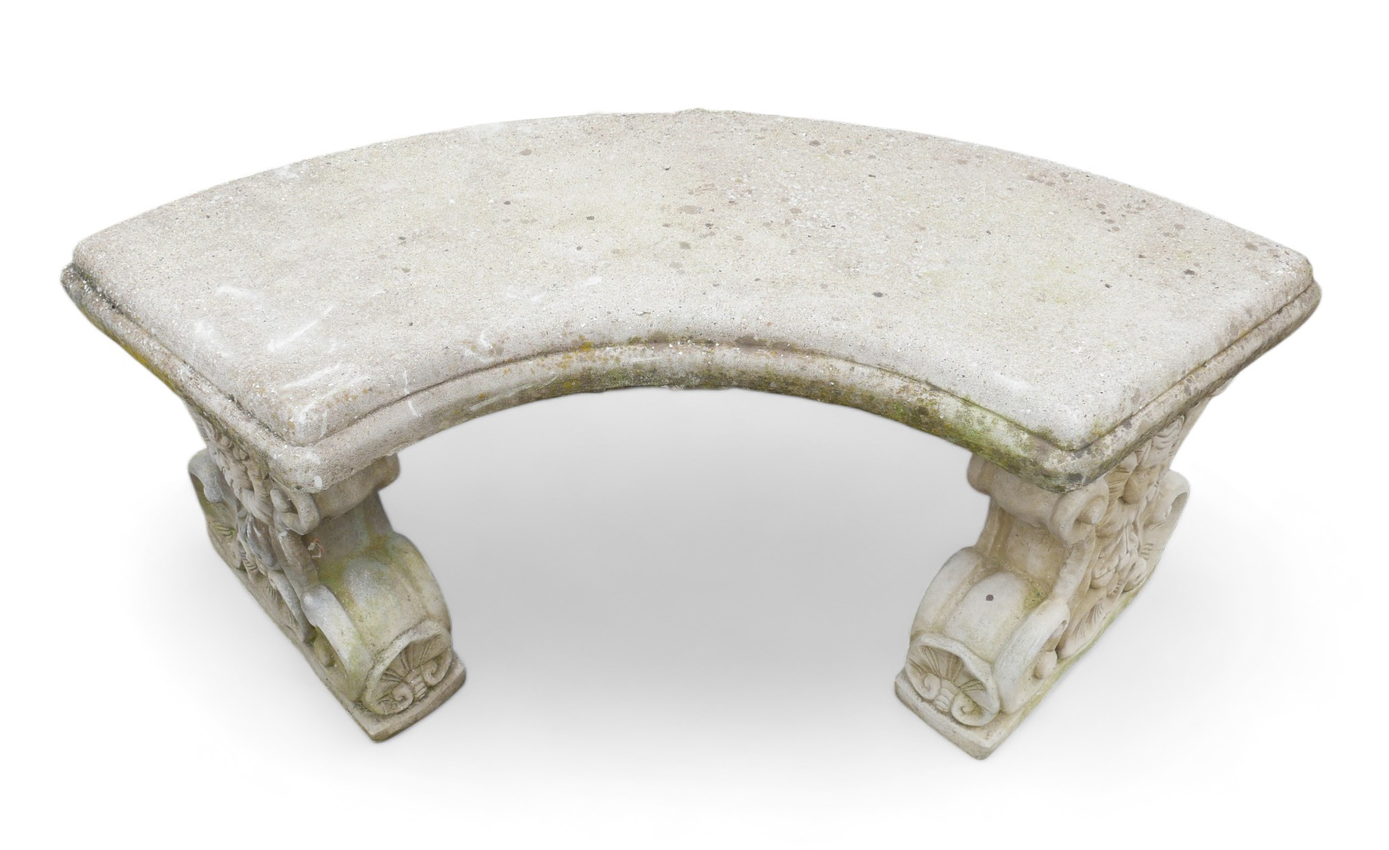 A cast concrete garden bench, with pedestal bases, 106 by 44 by 45cm high. - Image 2 of 5