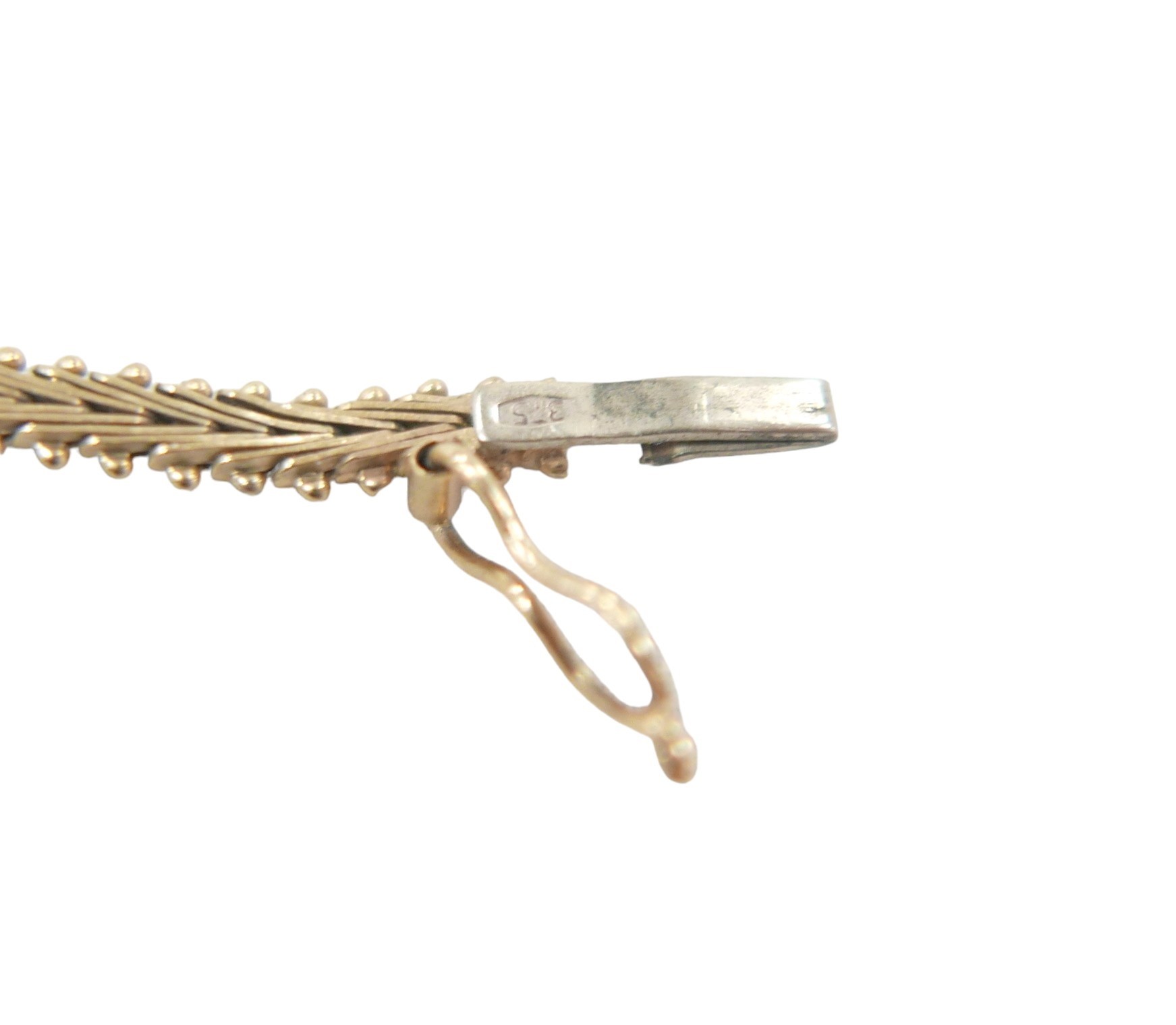A 9ct tri-gold flat weave bracelet, 5.2g, 18.5cm long. - Image 4 of 4