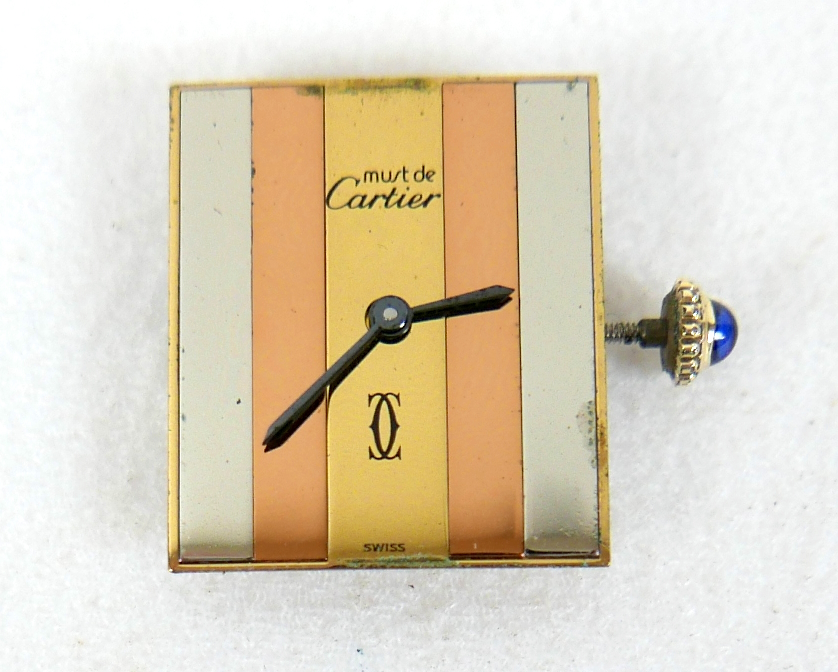 A vintage Must de Cartier lady's tank wristwatch, ref. 6 145571, silver gilt rectangular case - Image 12 of 14