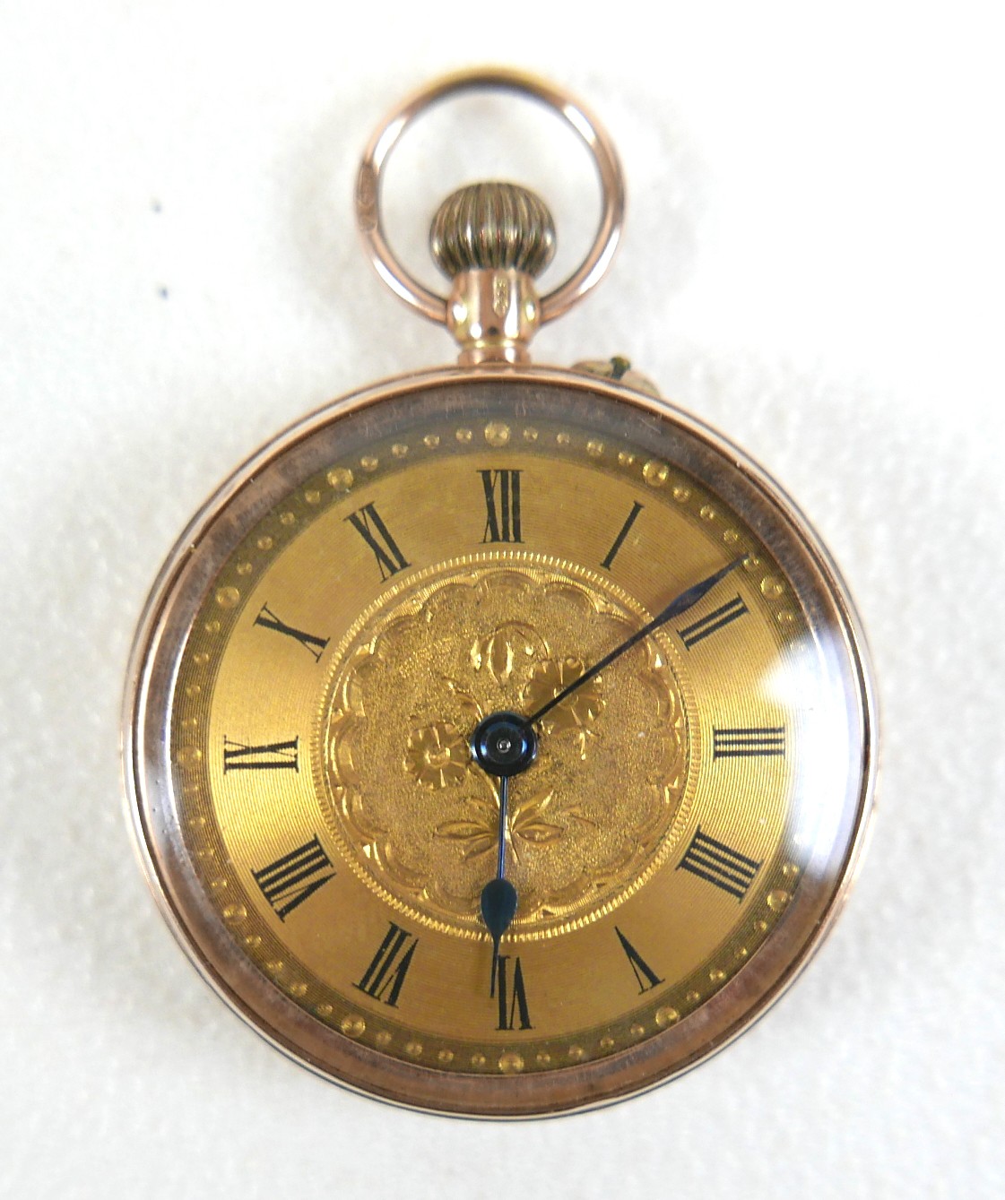 A 9ct gold lady's pocket watch, together with a silver pocket watch with a ceramic face, and a - Image 2 of 4