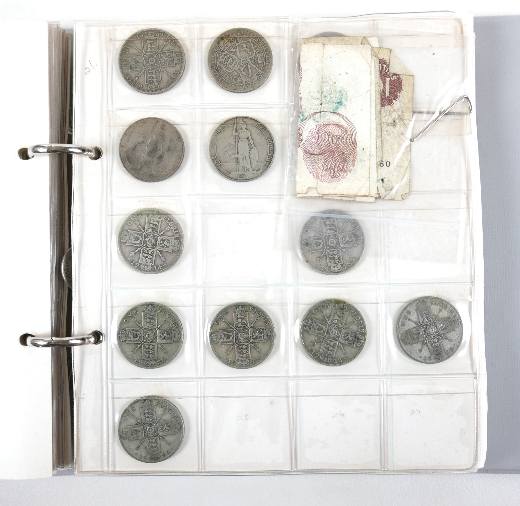 A collection of mainly English coins including some silver coins, in two albums and loose. - Image 8 of 11