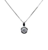 A 14K white gold and solitaire diamond pendant necklace, by Orovi, Italy, approximately 0.25ct, on a