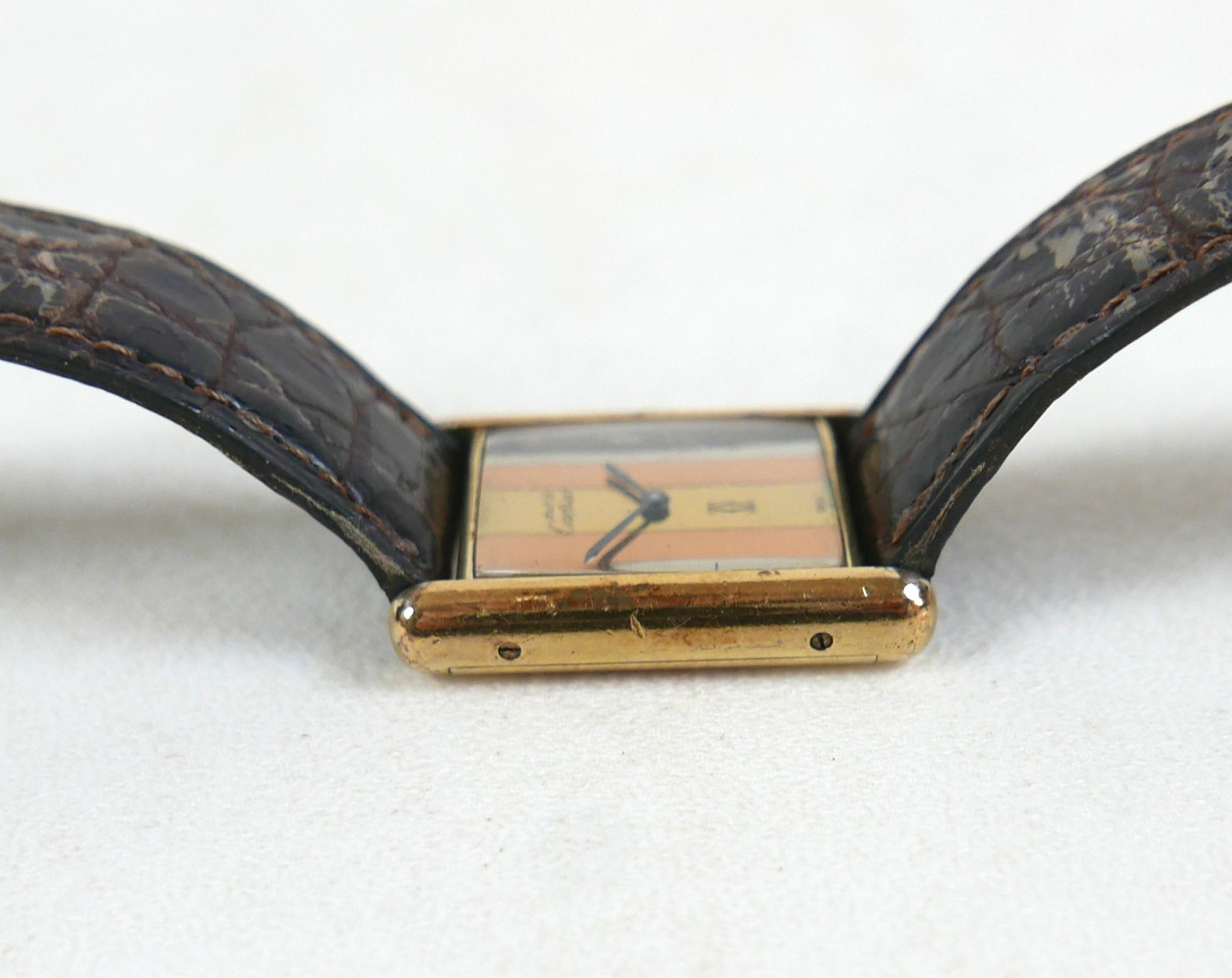 A vintage Must de Cartier lady's tank wristwatch, ref. 6 145571, silver gilt rectangular case - Image 6 of 14