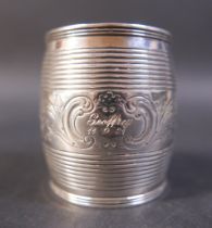 A Georgian silver barrel tankard, London 1814/15, 8 by 6 by 6.5cm, 85.9 grams/ 2.7 troy oz. With