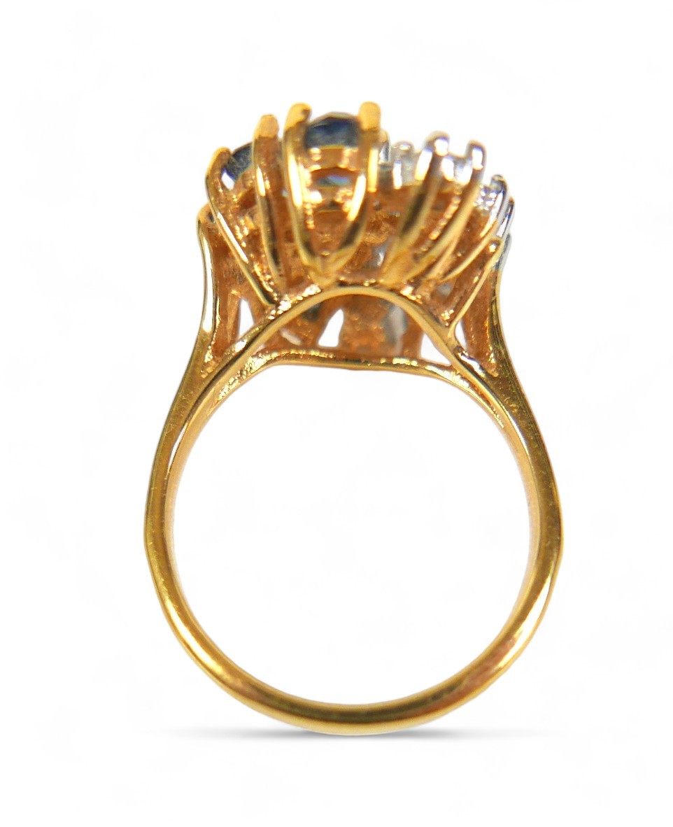 An 18ct yellow gold spiral dress ring, size K, head size 7 by 9 by 16mm. - Image 6 of 7