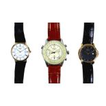 A group of three gentleman's wristwatches, comprising a Rotary Chronospeed stainless steel watch